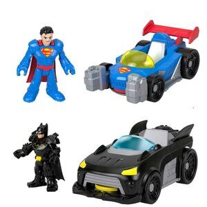 NEW Imaginext Superfriends Metal Force Superman & Batman 3'' Figure With